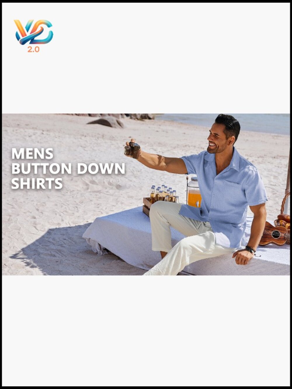 Men's Short Sleeve Button Down Linen Shirt Casual Summer Beach Vacation Shirt - Picture 7 of 7